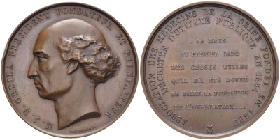 ФРАНЦИЯ МЕДАЛЬ ND МАТЬЁ ЖОЗЕФ ОРФИЛА (1787-1853) ИСПАНСКИЙ (КАТАЛОНСКИЙ) ВРАЧ И ХИМИК, ПРЕЗИДЕНТ И ОСНОВАТЕЛЬ БЛАГОТВОРИТЕЛЬНОГО ФОНДА, ОСНОВАТЕЛЬ МЕДИЦИНСКОГО ФОНДА СЕНЫ В 1833 ГОДУ, ЗАЯВЛЕН КОМУНАЛЬНЫМ ПРЕДПРИЯТИЕМ В 1851 ГОДУ, МЕДАЛЬЕР E. FAROCHON, ДИА