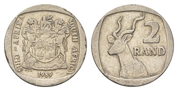 ЮАР 2 ранда 1989 KM 139 медь плакированная никелем 4626-952