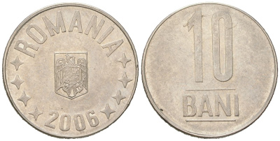 Румыния 10 бань (бани) 2006 KM 191 сталь плакированная никелем 4617-1121
