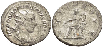 Римская Империя антониниан 244 Гордиан III, IMP GORDIANVS PIVS FEL AVG, бюст императора / FORT REDVX, Фортуна, Рим RIC 178 серебро 1073-15-81