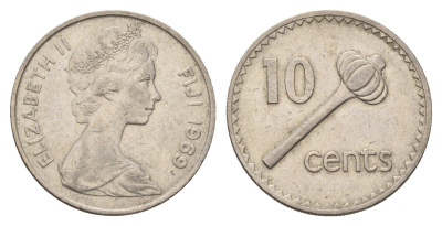 Фиджи 10 центов 1969 KM 30 медно-никель UNC 4671-416