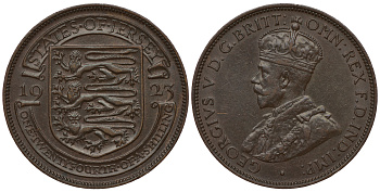 Джерси 1/24 шиллинга 1923 Георг V (1910-1936) KM 13 бронза 4393-1052
