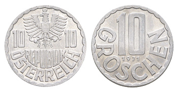 Австрия 10 грошей 1971 KM 2878 алюминий 4643-451