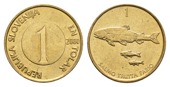 Словения 1 толар 2000 KM 4 латунь UNC 4659-563