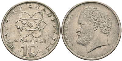 Греция 10 драхм 1976 Демокрит KM 119 медно-никель 4587-831