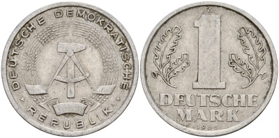 ГДР 1 марка 1956 A KM 13 алюминий 119-154