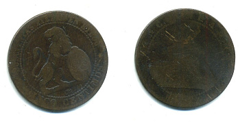 ИСПАНИЯ 5 ЧЕНТЕСИМО ХХХХ бронза 23-1145