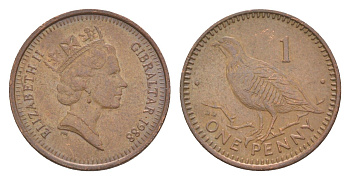 Гибралтар 1 пенни 1988 KM 20 бронза 4124-1263