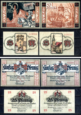 Вунзидель (Бавария) набор из 4 нотгельдов 1918 2193-20-1-2