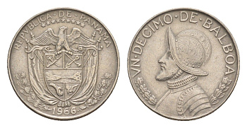 Панама 1/10 бальбоа (10 сентесимо) 1966 KM 10 медь плакированная медно-никелем 4644-125