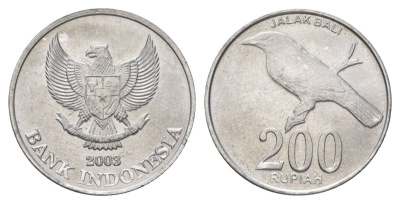 Индонезия 200 рупий 2003 KM 66 алюминий UNC 4624-1023