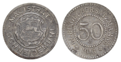 Шнайдемюль 50 пфеннигов 1916 Funck 480.5, Men05 28523.7 железо 4637-1154