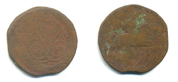 РОССИЯ 1 КОПЕЙКА 1759 медь 61-321