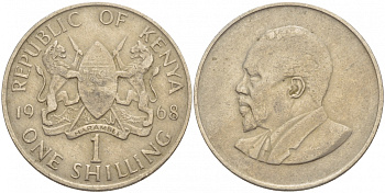 Кения 1 шиллинг 1968 Джомо Кениата KM 5 медно-никель 4545-1045