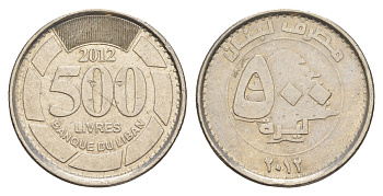 Ливан 500 ливров 2012 кедровое дерево KM 39a сталь плакированная никелем 4650-553