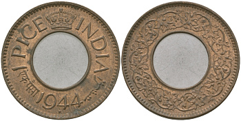 Британская Индия 1 пайс 1944 Георг VI (1936-1952) KM 533 бронза 33-1015