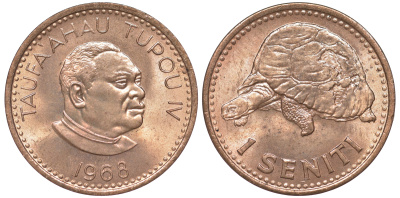Тонга 1 сенити 1968 KM 27 бронза UNC 4519-1155