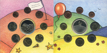 Бельгия набор из 8 монет (1, 2, 5, 10, 20 и 50 евроцентов; 1 и 2 евро) и жетона монетного двора 2003 официальный набор, в оригинальной упаковке KM MS19 (224, 225, 226, 227, 228, 229, 230 и 231)   BU   1-5-3-13