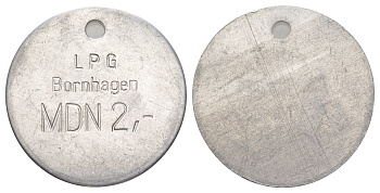 ГДР, Борнхаген 2 марки ND алюминий 4527-321