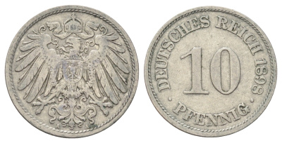 Германия 10 пфеннигов 1898 A KM 12, J. 13 медно-никель 4701-1068