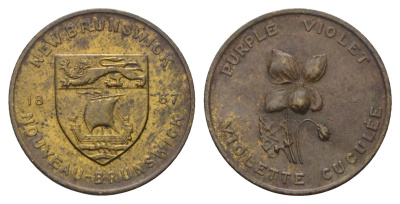 Канада медаль из серии провинции Канады - Нью-Брансуик (1867) ND (1965-1968) диаметр 31,5 мм, вес 12,2 гр цинк плакированный латунью 1088-8-42