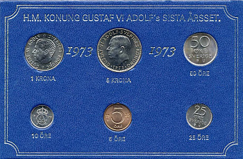 ШВЕЦИЯ НАБОР ИЗ 6 МОНЕТ 1973 04-062-205