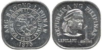 Филиппины 1 сентимо 1975 вождь острова Мактан Лапу-Лапу KM 205 алюминий UNC 192-338