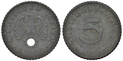Германия 5 пфеннигов 1941 A KM 100, J. 370 цинк 4119-835