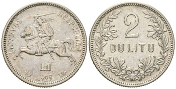 Литва 2 лита 1925 KM 77 серебро 68-312