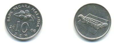 Малайзия 10 сенов 2006 цветок KM 51 медно-никель 3999-612