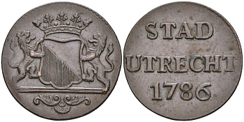 Утрехт, Нидерланды 1 дуит 1786 UTRECHT KM 91 медь 190-937