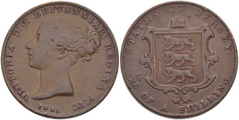 Джерси 1/26 шиллинга 1841 Виктория (1837-1901) KM 2 медь 117-917