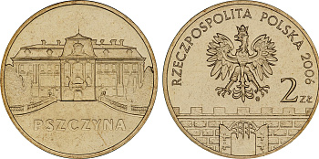 Польша 2 злотых 2006 MW, серия польские города, Пщина (Pszczyna) KM 549 нордик UNC 4676-354