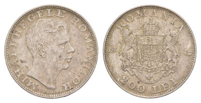 Румыния 200 леев 1942 Михай I, год-тип KM 63 серебро 4654-954