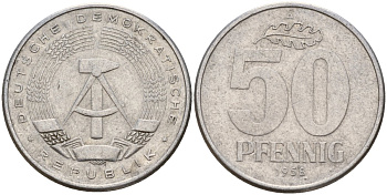 ГДР 50 пфеннигов 1958 A KM 12.1 алюминий 65-832