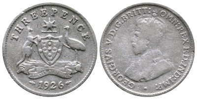 Австралия 3 пенса 1926 Георг V (1910-1936) KM 24 серебро 4178-237