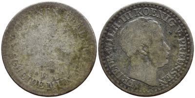 ПРУССИЯ 1 ГРОШ 1826 D KM 410 серебро 4392-1059