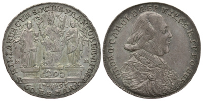 Вюрцбург 20 крейцеров 1795 ММ, Георг Карл фон Фехенбах-цу-Лауденбах (1795-1802) KM 452 (C112), Helm.961 серебро 00-816-47