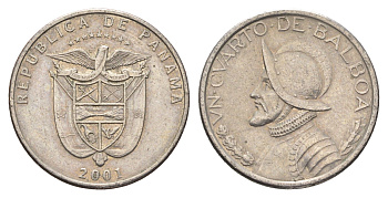 Панама 1/4 бальбоа (25 сентесимо) 2001 KM 128 медь плакированная медно-никелем 4663-817