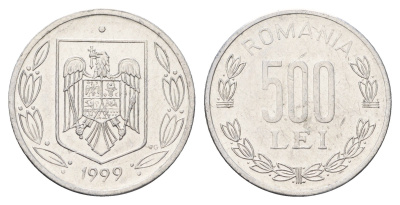 Румыния 500 леев 1999 KM 145 алюминий aUNC 4703-814