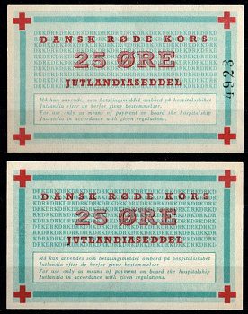 Дания 25 оре 1952 Для использования только в качестве платежного средства на борту госпитального судна «Ютландия» (Красный крест) бумага UNC (пресс) 8603-27-1-1