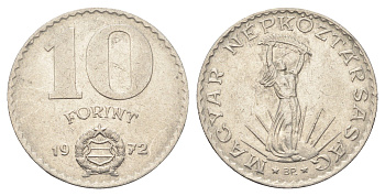 Венгрия 10 форинтов 1972 BP, Статуя свободы KM 595 никель 4666-234