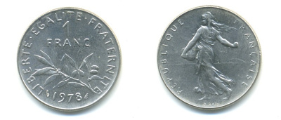 ФРАНЦИЯ 1 ФРАНК 1978 СЕЯТЕЛЬ KM 925.1 никель 57-332