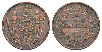 Северное Борнео 1 цент 1888 KM 2 бронза 4657-556