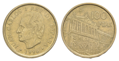 Испания 100 песет 1996 Национальная библиотека KM 964 алюминиевая бронза 4622-1112