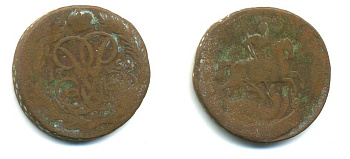 РОССИЯ 1 КОПЕЙКА 1759 медь 61-453