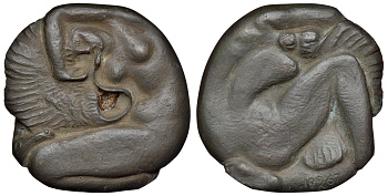 Нидерланды медаль 1967 Леда и лебедь, эротика,  F.Carasso Til. 315 Begeer 3401 бронза 1090-2-31