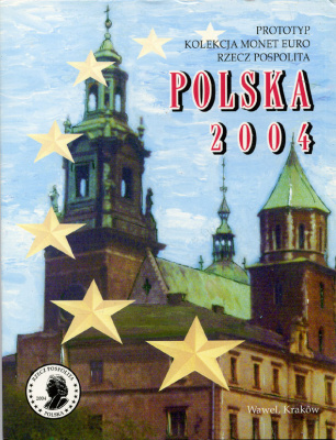 Польша набор из 8 монет 2004 европробники, в оригинальном картонном буклете, тираж 20000 экз. 5-6-3-38