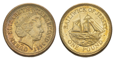 Джерси 1 фунт 1998 KM 101 никель латунь UNC 4646-1044