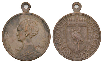 Нидерланды медаль "в честь 15-летия правления Вильгельмина 1898-1913" 1913 диаметр 29 мм, вес 11,6 гр бронза 4127-1113